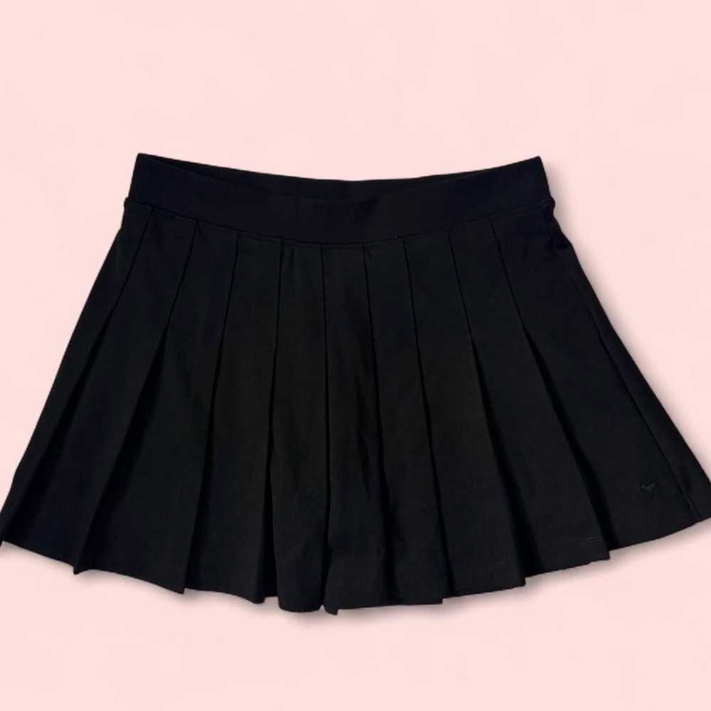 PINK Victoria's Secret Classic Black Pleated Mini Skirt